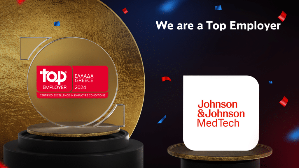 Για τρίτη συνεχή χρονιά, η Johnson & Johnson MedTech βραβεύτηκε ως Κορυφαίος Εργοδότης ανάμεσα σε 22 εταιρείες στην Ελλάδα από το Top Employers Institute, τον παγκόσμιο οργανισμό που αναγνωρίζει τις βέλτιστες πρακτικές στον τομέα του ανθρώπινου δυναμικού. 