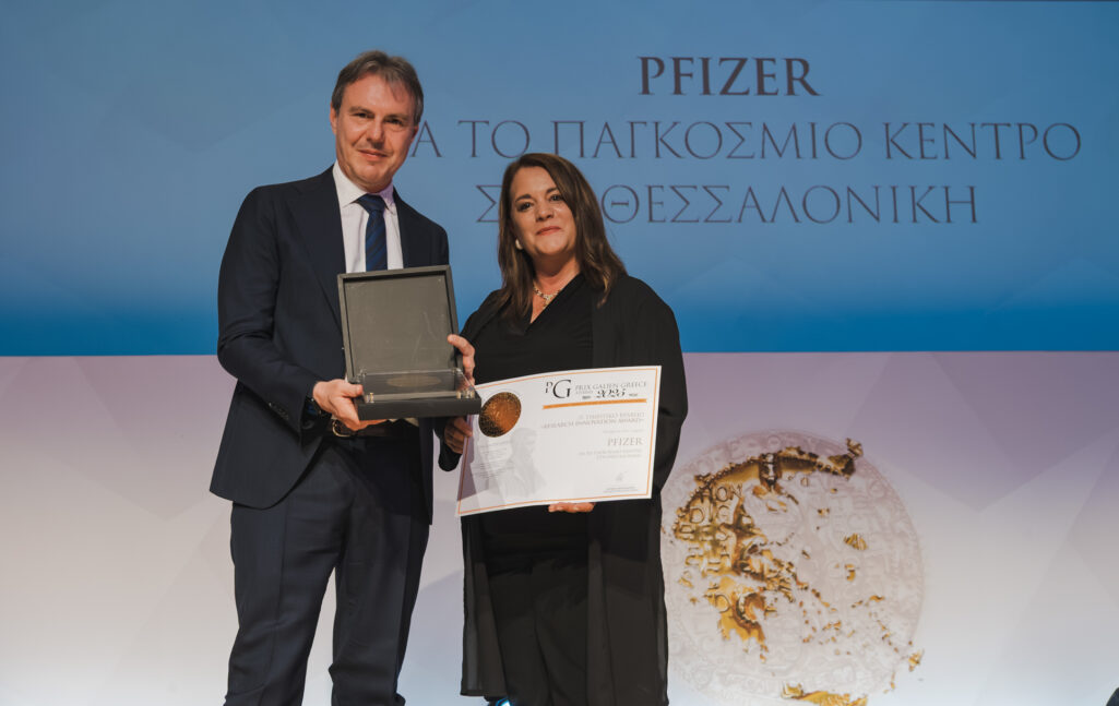 Την τιμητική διάκριση «Research Innovation Award» έλαβαν το παγκόσμιο Κέντρο Ψηφιακής Καινοτομίας (CDI) και το παγκόσμιο Κέντρο Έρευνας & Ανάπτυξης της Pfizer στα βραβεία Prix Galien Greece 2025, για τη συμβολή τους στην προαγωγή της επιστημονικής έρευνας στην Ελλάδα και την ανάδειξη της χώρας μας σε παγκόσμιο κόμβο επιστήμης, έρευνας και καινοτομίας.